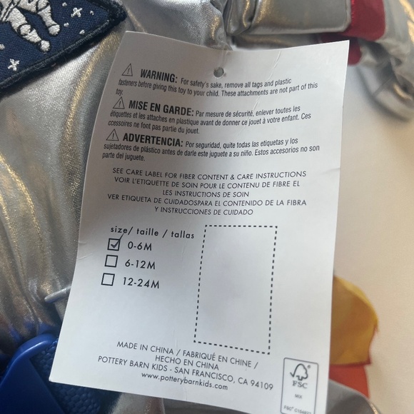 Pottery Barn Kids Baby Astronaut Halloween Costume Size 0-6 Months - Picture 5 of 9